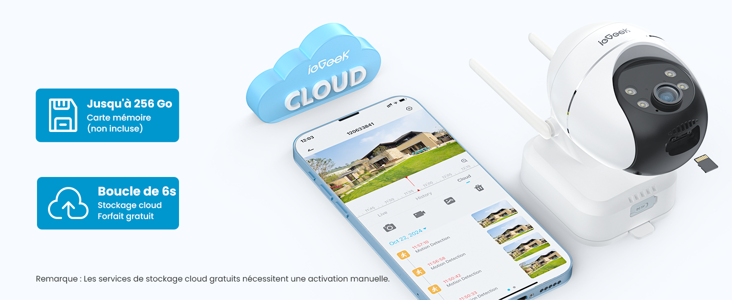 caméra de surveillance avec stockage local
