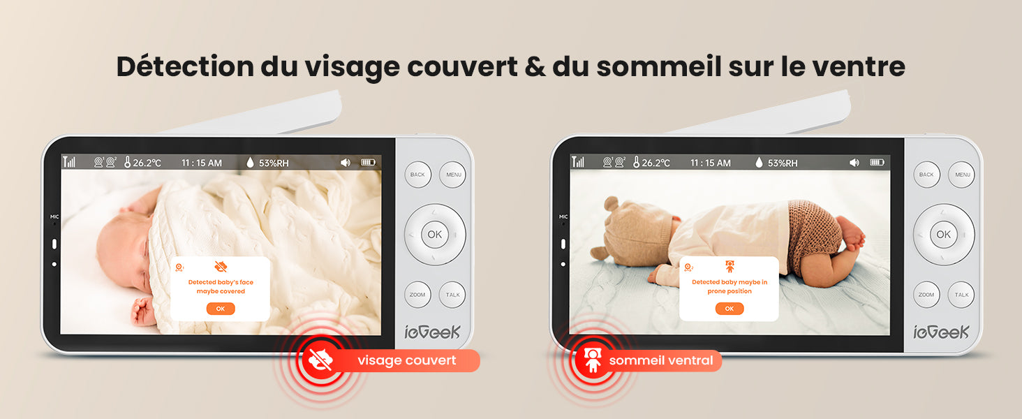 ieGeek Baby 5 surveillant une sieste à distance